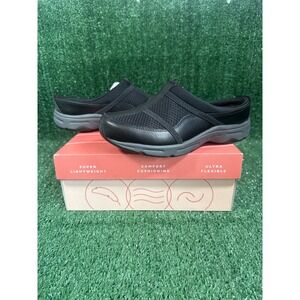 Easy Spirit‎ Argyle Mesh Clogs Womens Black Slip On Comfort Cushioning 8M
